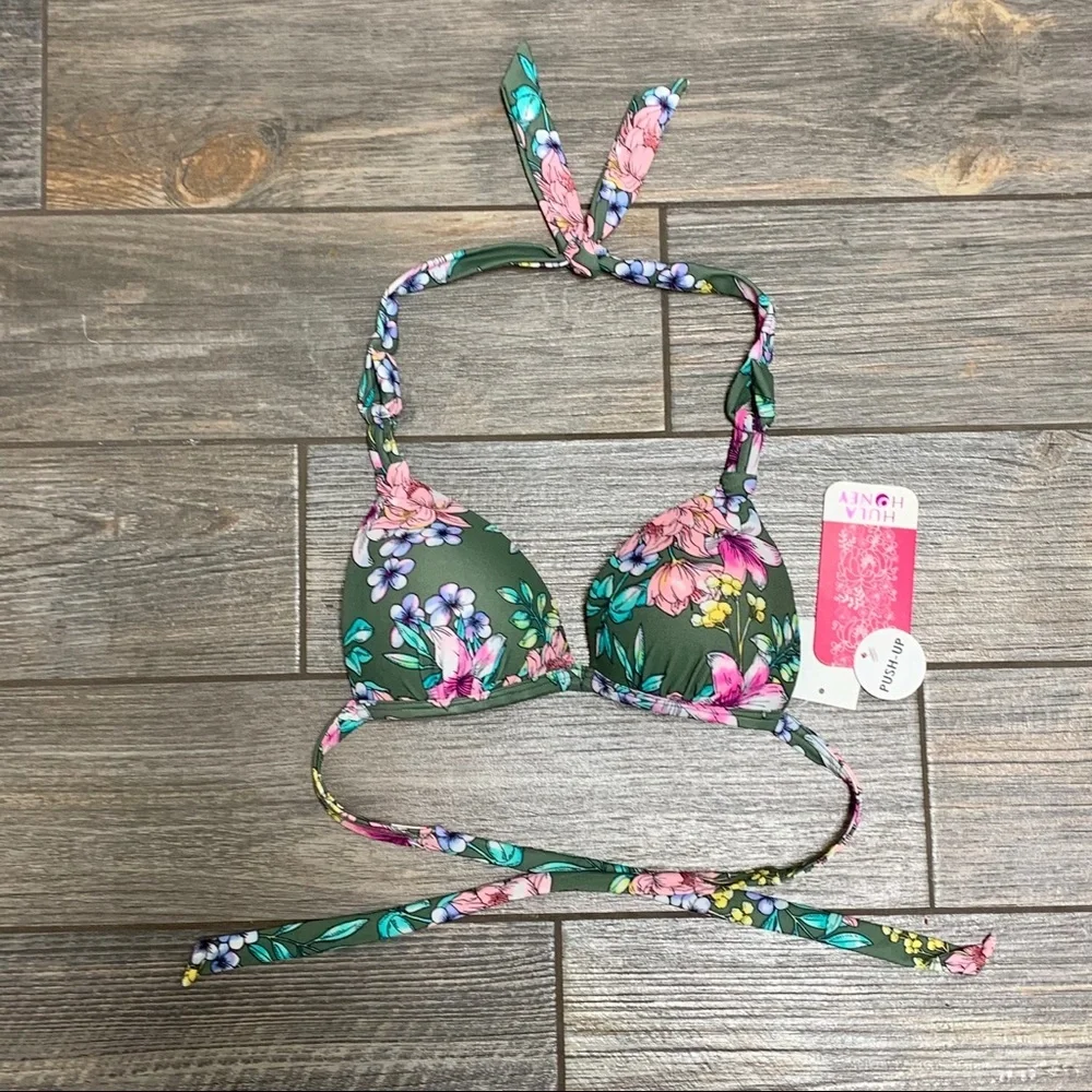 Hula Honey Tropic Romance Push-Up Bikini Top S - Picture 2 of 9
